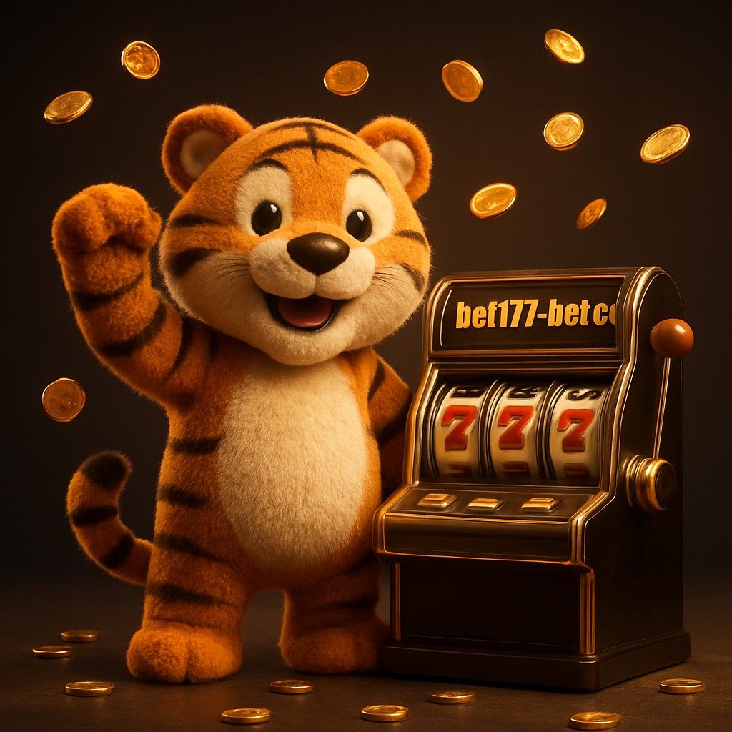 bet177 প্ল্যাটফর্মে আর্কেড জয়ের আনন্দে উল্লসিত একটি বাঘশাবক